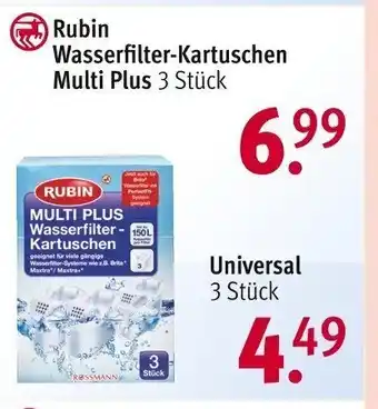 Rossmann Rubin Wasserfilter-Kartuschen Multi Plus 3 Stück Angebot