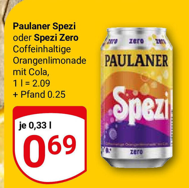 Paulaner Spezi oder Spezi Zero 330ml Angebot bei Globus