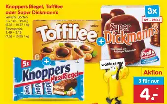 Netto Marken-Discount Knoppers Riegel, Toffifee oder Super Dickmann's 3st Angebot