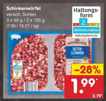 Netto Marken-Discount Schinkenwürfel versch. Sorten 3*50/2*125g Angebot