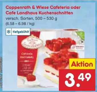 Netto Marken-Discount Coppenrath & Wiese Cafeteria oder Cafe Landhaus Kuchenschnitten versch. Sorten, 500 - 530 g Angebot