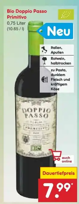 Netto Marken-Discount Bio Doppio Passo Primitivo 0,75 Liter Angebot