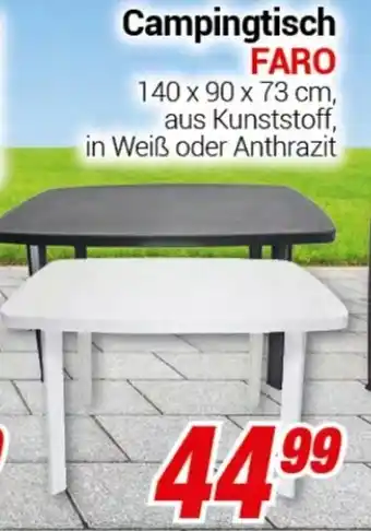 CENTERSHOP Campingtisch 140 x 90 x 73 cm Angebot