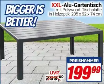 CENTERSHOP XXL-Alu-Gartentisch 205 x 92 x 74 cm Angebot