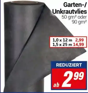 CENTERSHOP Garten-/ Unkrautvlies 50 gm² oder 90 gm² Angebot