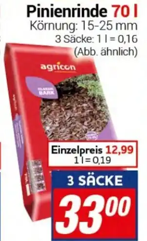 CENTERSHOP Pinienrinde 70 l 3 SÄCKE Angebot