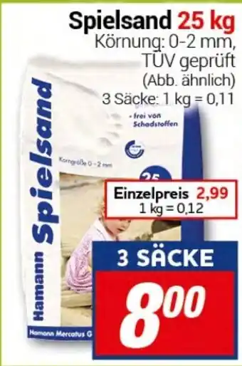 CENTERSHOP Spielsand 25 kg 3 SÄCKE Angebot