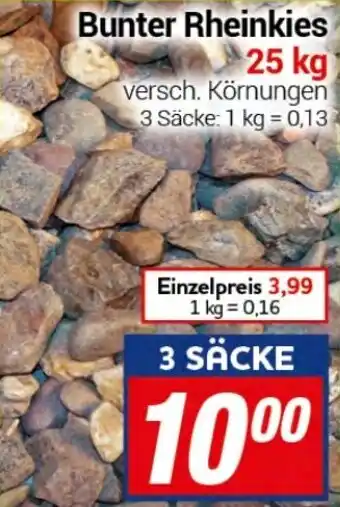 CENTERSHOP Bunter Rheinkies 25 kg 3 SÄCKE Angebot