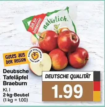 Famila Nord West Deutsche Tafeläpfel Braeburn KI. I 2-kg-Beutel Angebot