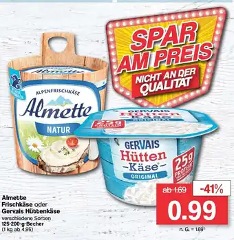 Famila Nord West Almette Frischkäse oder Gervais Hüttenkäse 125-200 g Becher Angebot