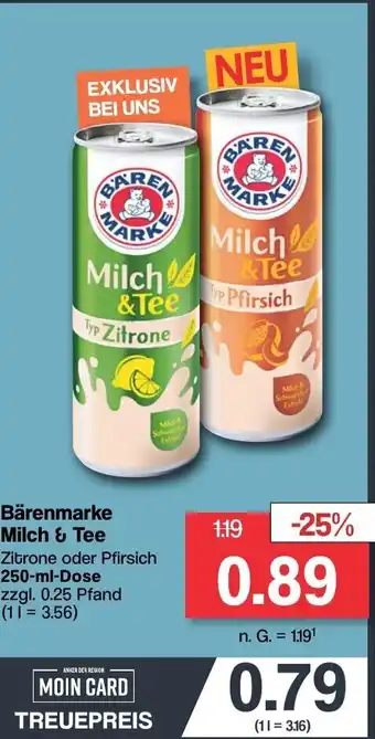 Famila Nord West Bärenmarke Milch & Tee 250-ml-Dose Angebot