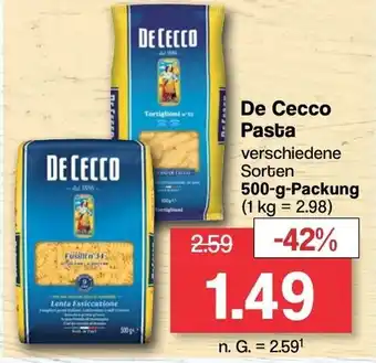 Famila Nord West De Cecco Pasta 500-g-Packung Angebot