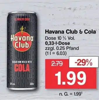 Famila Nord West Havana Club & Cola 0,33 l Dose Angebot