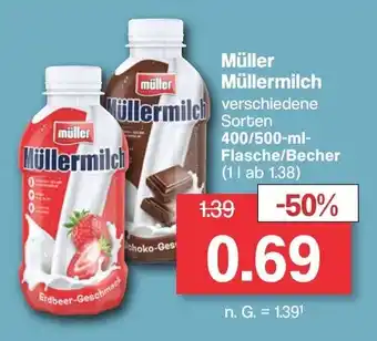 Famila Nord West Müller Müllermilch 400/500-ml-Flasche/Becher Angebot