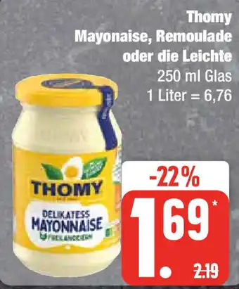 Edeka Thomy Mayonaise, Remoulade oder die Leichte 250 ml Glas Angebot