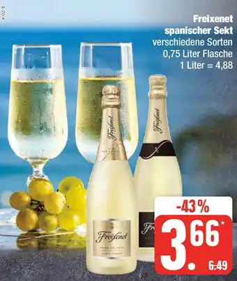 Edeka Freixenet spanischer Sekt 0,75 Liter Flasche Angebot