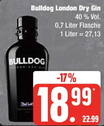 Edeka Bulldog London Dry Gin 0,7 Liter Flasche Angebot