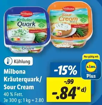 Lidl Milbona Kräuterquark/ Sour Cream 300 g Angebot