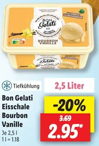 Lidl Bon Gelati Eisschale Bourbon Vanille 2,5 L Angebot