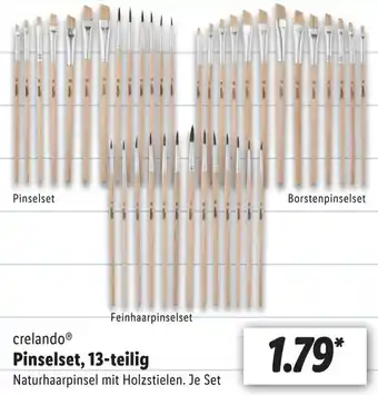 Lidl crelando® Pinselset, 13-teilig Angebot