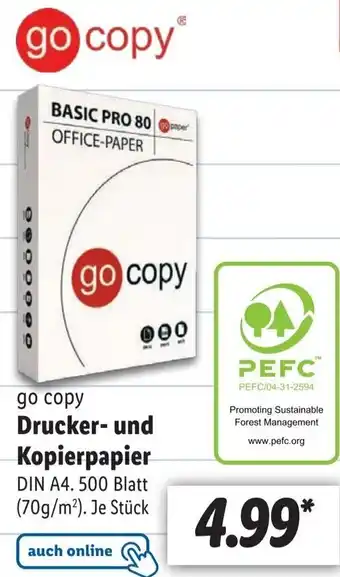 Lidl go copy Drucker und Kopierpapier Angebot