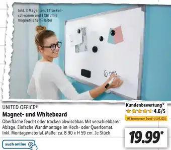 Lidl UNITED OFFICEⓇ Magnet und Whiteboard Angebot