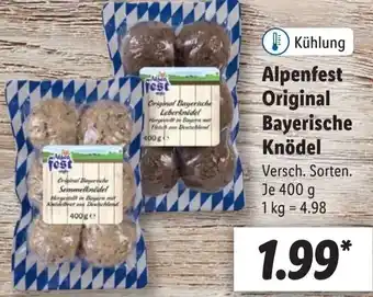 Lidl Alpenfest Original Bayerische Knödel 400 g Angebot