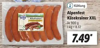 Lidl Alpenfest Käsekrainer XXL 900 g Angebot