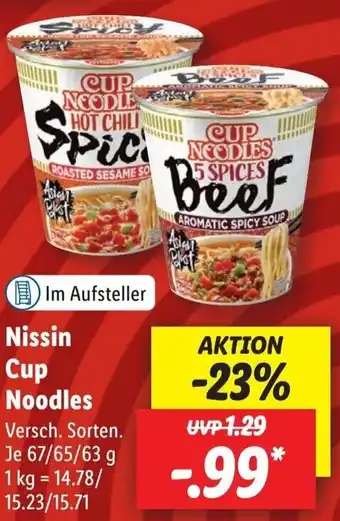 Lidl Nissin Cup Noodles 67/65/63 g Angebot