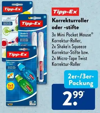 Aldi Süd Tipp-Ex Korrekturroller oder -stifte Angebot