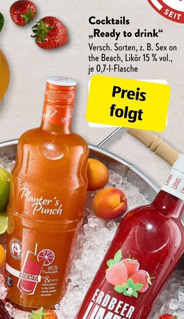 Cocktails „Ready to drink" 0,7 L Flasche Angebot bei Aldi Süd
