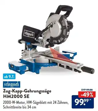 Aldi Süd Scheppach Zug-Kapp-Gehrungssäge HM2000 SE Angebot