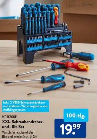 Aldi Süd WORKZONE XXL-Schraubendreher-und -Bit-Set 100-tlg. Angebot