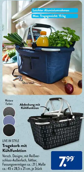 Aldi Süd LIVE IN STYLE Tragekorb mit Kühlfunktion Angebot