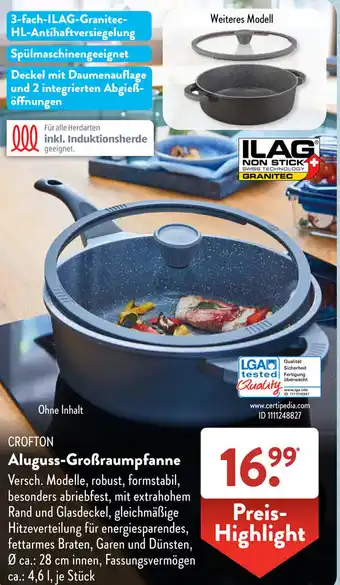 Aldi Süd CROFTON Aluguss-Großraumpfanne Angebot