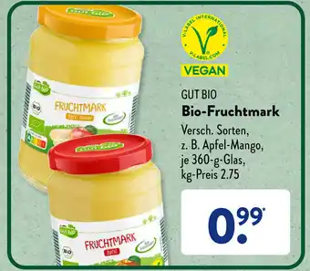 Aldi Süd GUT BIO Bio-Fruchtmark 360 g Glas Angebot