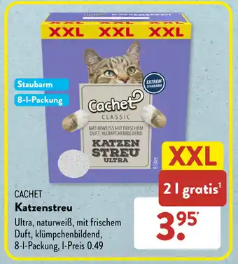 Aldi Süd CACHET Katzenstreu 8 L Packung Angebot