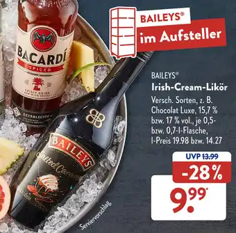 Aldi Süd BAILEYSⓇ Irish-Cream-Likör 0,5-0,7 L Flasche Angebot