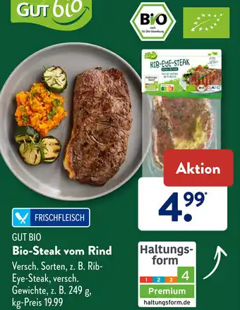 Aldi Süd GUT BIO Bio-Steak vom Rind Angebot