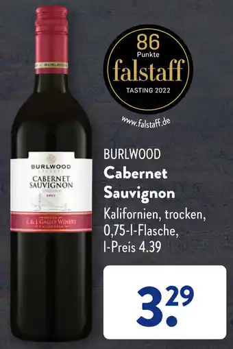 Aldi Süd BURLWOOD Cabernet Sauvignon 0,75-L-Flasche Angebot