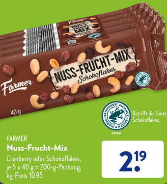 Aldi Süd FARMER Nuss-Frucht-Mix 200-g-Packung Angebot