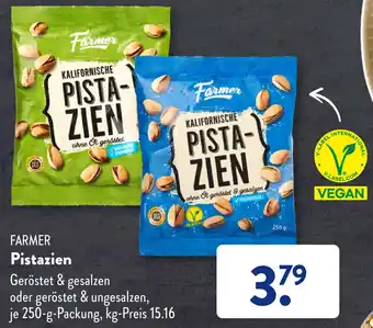 Aldi Süd FARMER Pistazien 250 g Packung Angebot