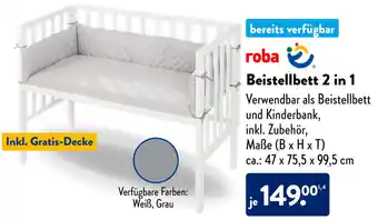 Aldi Süd roba Beistellbett 2 in 1 Angebot