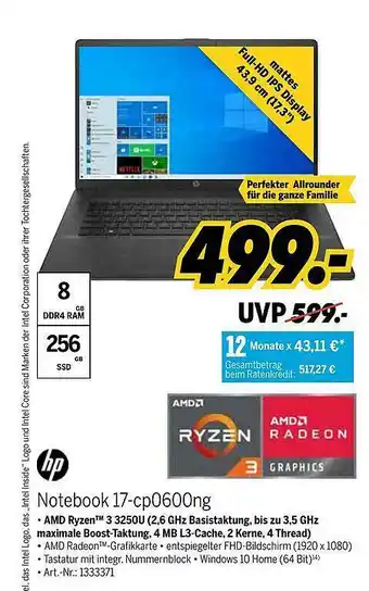 MEDIMAX Hp Notebook 17-cp0600ng Angebot