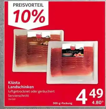 Selgros Klüsta Landschinken Angebot