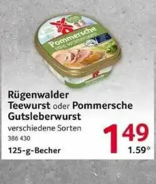 Selgros Rügenwalder Mühle Teewurst Oder Pommersche Gutsleberwurst Angebot