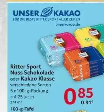 Selgros Ritter Sport Nuss Schokolade Oder Kakao Klasse Angebot