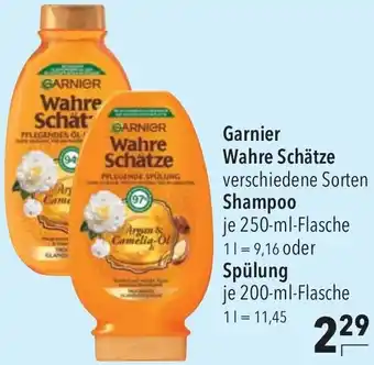 CITTI Markt Garnier Wahre Schätze Shampoo 250-ml-Flasche oder Spülung 200 ml Flasche Angebot