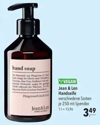 CITTI Markt Jean & Len Handseife 250 ml Spender Angebot