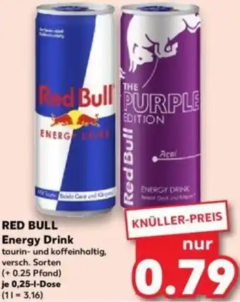 Kaufland RED BULL Energy Drink 0,25 L Dose Angebot